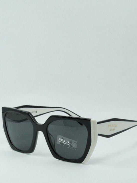 Prada PR15WS 09Q5S0 Square Sunglasses – Black/Talc\\Dark Grey main image 6
